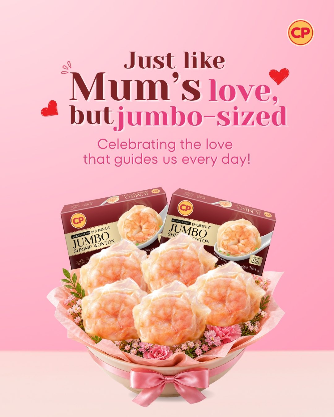 CP Foods Mother's Day jumbo shrimp wonton creative