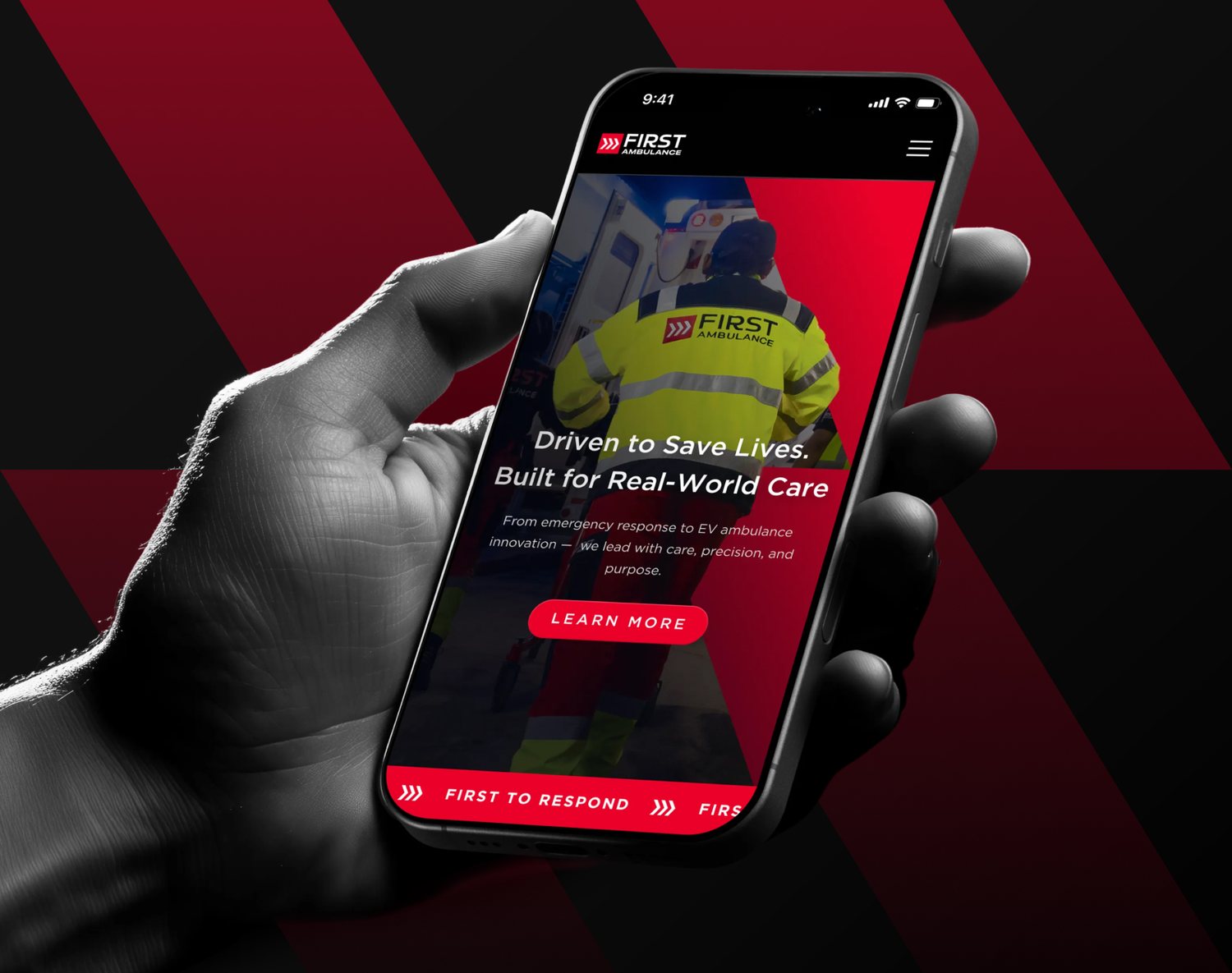 First Ambulance brand cover — Driven to Save Lives, Built for Real-World Care